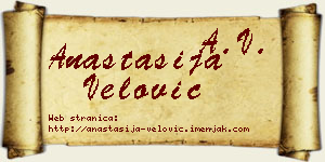 Anastasija Velović vizit kartica
